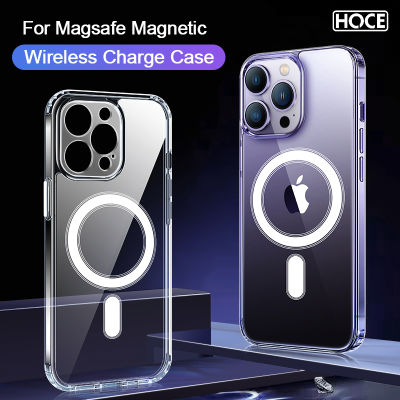 HOCE หรูหรา Magsafe ชาร์จไร้สายกรณีโทรศัพท์สำหรับ iPhone 14 13 12 11 Pro Max 14พลัส13 12มินิกันกระแทกแม่เหล็กซิลิโคนฝาครอบใส