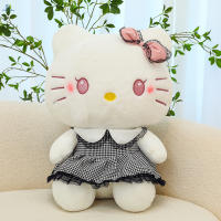 ตุ๊กตาน่ารักลาย Hello Kitty ตุ๊กตาหนานุ่ม S ตุ๊กตานุ่มสบายผิวตุ๊กตาหนานุ่มน่ารักสำหรับเด็กผู้หญิงคอลเลกชันตกแต่งของขวัญแฟชั่นหิ่งห้อย