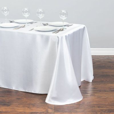 Rectangle Satin White Tablecloth for Table Wedding Decoration Banquet Dining New Years Tablecloth Christmas Table Cloth Cover