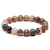 Naturale Botswana Pietra 6 8 10มม. Rotondi Branelli Pietra Preziosa Del Braccialto Per Le Donne E Gli Uomini Elastico Bracaccialetti Filati Jewellry Unisex