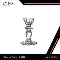 JJGLASS - (LYNX) Candle Stand 6528 - เชิงเทียนแก้ว เชิงเทียนคริสตัล ลายริ้วร่องตรง ความสูง 11 ซม.