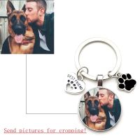 【CW】✺  Custom Dog Photo Keychain I Glass Pendant Car Man and Favorite Souvenir