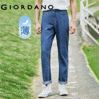 GIORDANO ผู้ชาย กางเกงห้าส่วนเอวกลางผ้ายีนส์ฟอกเนื้อบาง Free Shipping 18113902