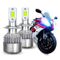 2ชิ้นหลอดไฟไฟหน้ารถมอเตอร์ไซค์แบบ LED H7สำหรับ Yamaha YZF R6 2003-15 YZF R1 2007-2014 8000K ไฟตัดหมอกน้ำแข็งสีฟ้าไฟสูงลำแสงต่ำ