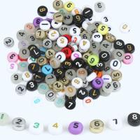 【YF】♞✼❣  100pcs Mixed Digital Beads Round Flat Number for Jewelry Making Diy Charms Necklace