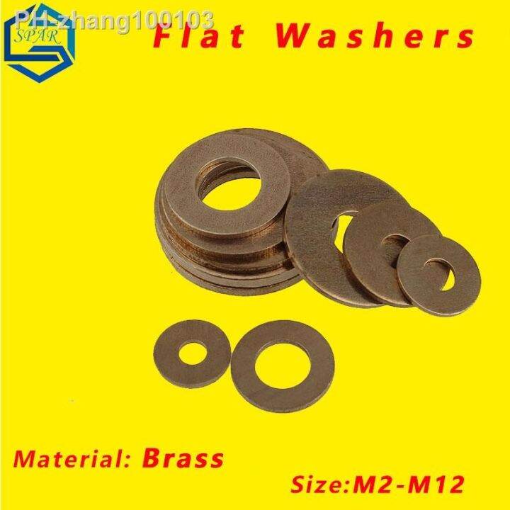 flat-washer-solid-brass-flat-washer-plain-gasket-pad-high-quality-copper-meson-pad-sheet-metal-collar-brass-flat-washer-gb97