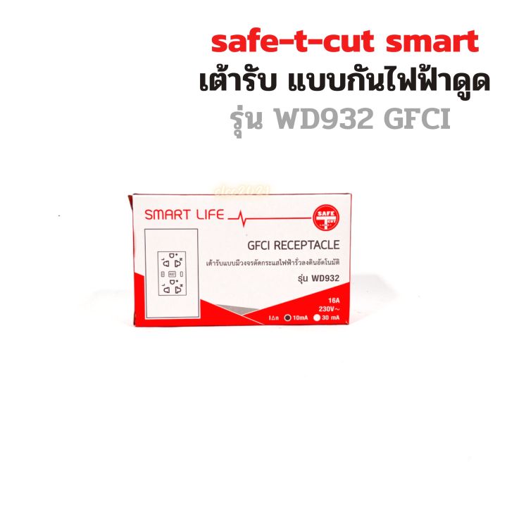 เต้ารับกันดูด-ปลั๊กกันดูด-safe-t-cut-ปลั๊กกราวด์-มีกันดูดในตัว-เซฟทีคัท-แบบgfci