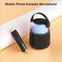 Mini Karaoke Voice Amplifier Megaphone Radio 2022New Family Machine KTV Microphone Audio RGB LED Light Portable Desktop Karaokes Megaphones