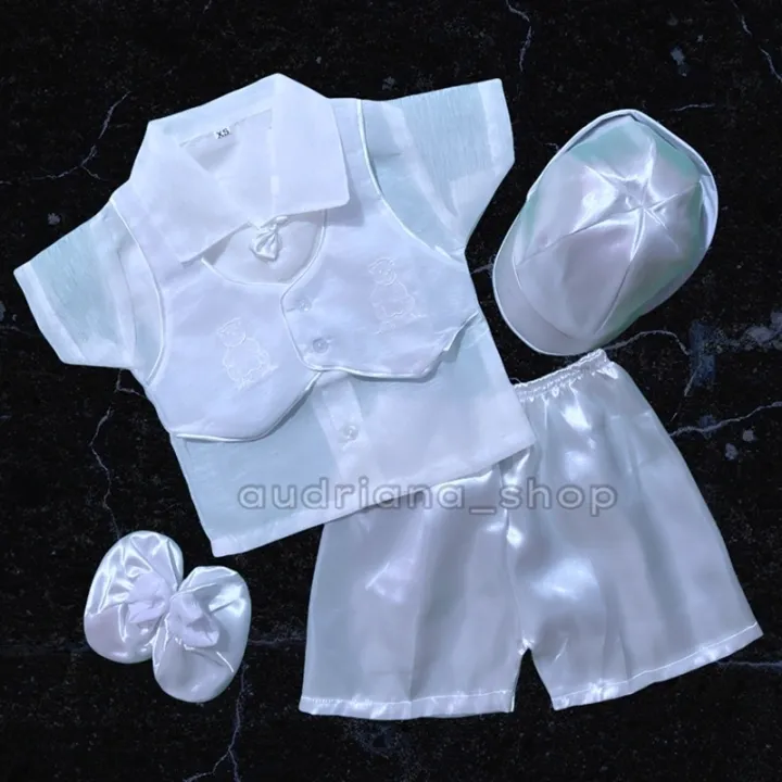 FASHION KIDSPINKT 012mo Baptismal Baby Barong Newborn Baptismal