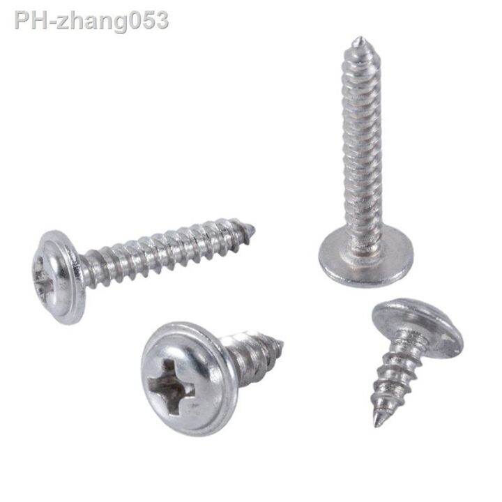 50pcs-lot-stainless-steel-self-tapping-screws-with-washer-and-cross-pwa-phillips-pan-round-head-in-m1-4-m5-sizes