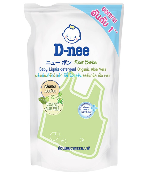 D-Nee Baby Green 600 ml / ดีนี่ ผลิตภัณฑ์ซักผ้าเด็ก สีเขียว 600 มล.