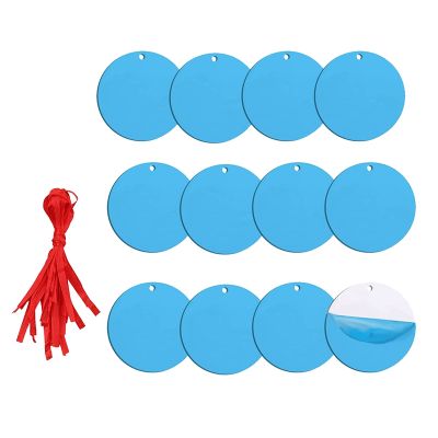 12Pcs Sublimation Ornament Blanks - MDF Sublimation Christmas Ornament Blanks with Red Strings (3.15Inches)