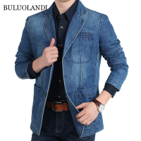 BULUOLANDIใหม่แจ็คเก็ตยีนส์สูทบุรุษเสื้อโค้ตลำลองหลวมขนาดใหญ่เยาวชนแจ็คเก็ตผ้าเดนิม