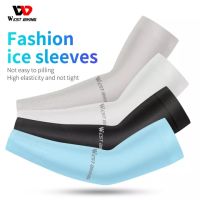 WEST BIKING Summer Arm Sleeves Anti-UV Ice Silk Outdoor Sport Arm Cover Breathable Basketball Motorcycle Fishing Running Cycling Cool Arm Sleeves