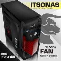 ITSONAS Computer Case TAURUS KR (Black-Red)