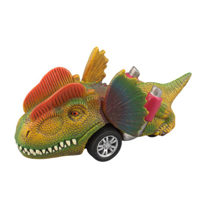 รถไดโนเสาร์ดึงกลับพลังงานรถของเล่นไดโนเสาร์ไดโนเสาร์ T-Rex แบบอินเทอร์แอคทีฟรถของเล่นสนุกและปราศจากแบตเตอรี่เป็นของขวัญสำหรับเด็กๆงานเลี้ยงที่สมบูรณ์แบบและตะกร้า