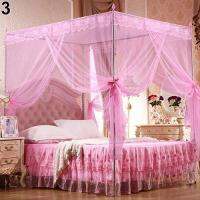 BLUELANS Mosquito Net Princess Lace Four Corner Post Student Canopy Bed Mosquito Net for Twin Full Queen King Bed Drop ShippingTH