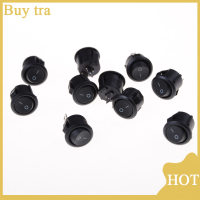 [Buytra] 10pcs 16mm เรือกลมขนาดเล็กสวิทช์โยก2 PIN ON-OFF ROCKER SWITCH