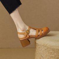 23 summer new -mat thick-soled thick-heeled otou s retro high-heeled hoow shoes women -GGX23722●