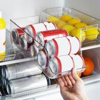 Kitchen Refrigerator Organizer Bins Drawer Clear Can Drink Holder Fridge Food Storage Box Transparent Plastic Pantry Container