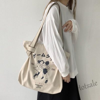 【hot sale】✠✿ C16 Large capacity canvas bag female student bag single shoulder personality Japanese retro Yoga TRAVEL BAG female canvas
