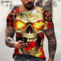 Fashion 3D Printing Horror Pirate Skull Avatar Male/Female T-shirt Summer New Personality All-match Loose Oversized Top XXS-5XL