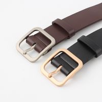【CW】 women 39;s leather belt Gold Grind arenaceous Buckle Jeans Belts for Women Fashion Students Casual waist belt Trousers Harajuku