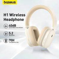 Baseus Bowie ชุดหูฟัง H1 40Db หูฟังไร้สายระบบไฮบริดลดเสียงรบกวนแบบแอกทีฟบลูทูธหูฟัง5.2 Hifi สวมหู70ชั่วโมง