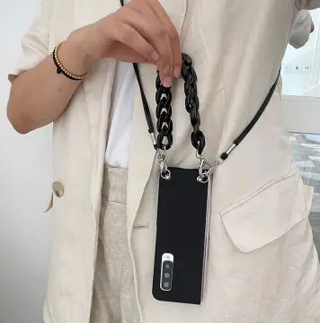 For Samsung Galaxy Z Fold 5 4 3 Case Leather Bag Lanyard Crossbody