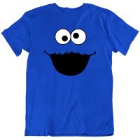 2023 NEWOversized เสื้อยืดผู้ชาย Cookie Elmo Smiling Face Elmo Krumel Show Sesamße 100 Cotton Tee