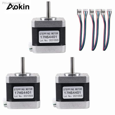 3Pcs Stepper Motor Nema 17 Motor High Torque 1.5A (17HS4401) 42N.cm (60oz.in) 1.8 Degree 38MM with 1M DuPont Cable