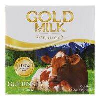 Free delivery Promotion Goldmilk Guernsey UHT Milk Plain 180ml. Pack 4 Cash on delivery เก็บเงินปลายทาง