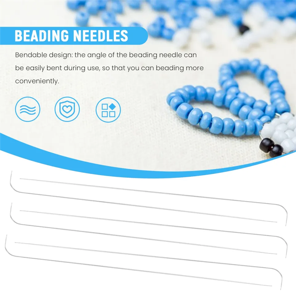 10 Pieces 6 Inches Curved Beading Needle Stainless Bead Spinner Needle  String Bead Needle for Spin and String Bead 
