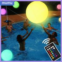 MUMU 1PCS การว่ายน้ำว่ายน้ำ ชายหาดริมชายหาด กันน้ำกันน้ำได้ สวนในสวน ลูกบอลแอลอีดี พองได้ขนาดใหญ่ ปาร์ตี้ริมสระน้ำ ของเล่นเรืองแสงได้