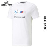 เสื้อยืดแขนสั้นคอกลมPUMA AUTO - เสื้อยืดผู้ชายโลโก้ BMW M Motorsport ESS สีขาว - APP - 53814802Cotton 100%  [S-5XL]