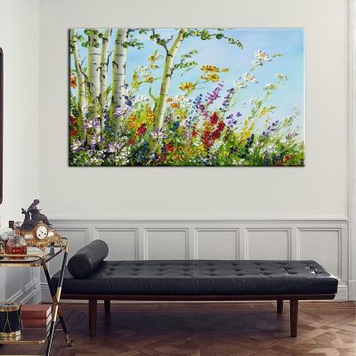 ภาพวาดสีน้ำมันต้นไม้ดอกไม้มีด3d ภาพจิตรกรรมสมัยใหม่ตกแต่งบ้านศิลปะบนผืนผ้าใบตกแต่งสำหรับห้องนั่งเล่น0717