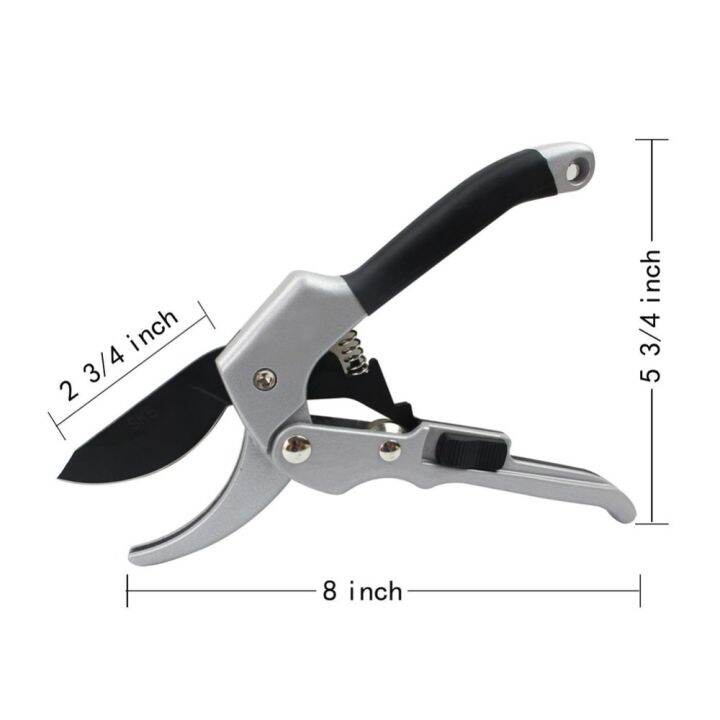 8inch-power-drive-ratchet-anvil-pruning-shears-garden-tools-ratcheting-hand-secateurs-tree-pruners-razor-sharp-garden-scissors