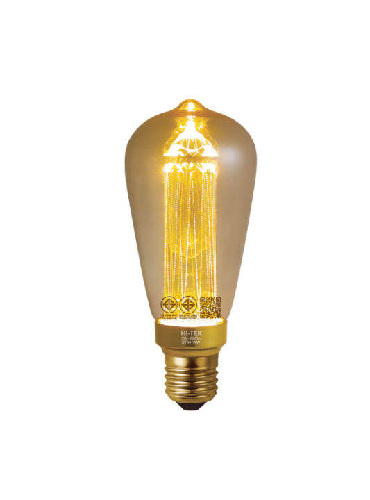 hi-tek-หลอด-led-retro-series-ลายคลื่น-st64-e27-3w