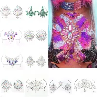 【YF】 Temporary Womens Tattoos Fake Tattoo Stickers Chest Jewels Crystal Face Decoration Diamond Acrylic Rhinestone