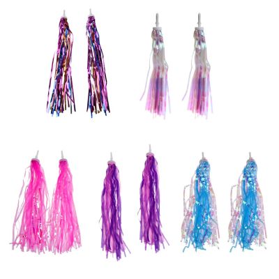 ；‘【； 28Cm Childrens Bike Handlebar Streamers /Bicycle Grips Sparkle Retro Pom Pom Tassels For Kids Bike 5 Color