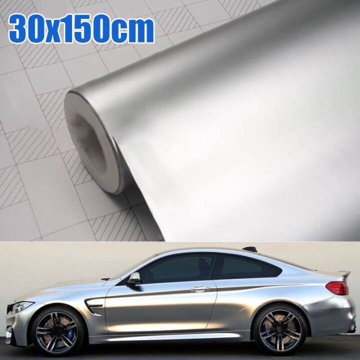 30*150cm Car Body Wrap Film Satin Matte Chrome Metallic Silver Vinyl