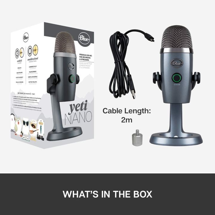 blue-yeti-nano-usb-microphone-shadow-grey-ไมโครโฟนตั้งโต๊ะ-สีเทา-ของแท้-ประกันศูนย์-2ปี