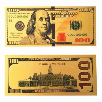 US Gold Banknote 1 Dollar Money In 24K Gold Plate Banknotes