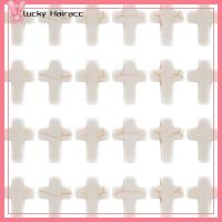 LUCKY HAIRACC 100Pcs สีขาวขาว ลูกปัดสีฟ้าคราม 0.6นิ้วค่ะ มินิมินิ ลูกปัดรูปไม้กางเขนห้อย ดีไอวาย เครื่องรางลูกปัดหินสังเคราะห์ สำหรับกำไลข้อมือ