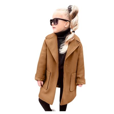 （Good baby store） Windproof Warm Coat Outwear Winter Jacket Baby Sleeve Toddler Girls Solid Long Girls Coat amp;jacket