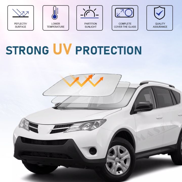 ที่บังแดดกระจกหน้ารถสำหรับโตโยต้า-rav4-2019-2020-2023ม่านหน้าต่างรถยนต์ฝาครอบกระบังแสงพับเก็บได้-bs-รังสียูวีรักษาเก็บความเย็นในรถยนต์ของคุณ