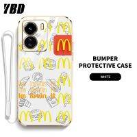 YBD โทรศัพท์ดีไซน์เคสสำหรับของแมคโดนัลด์ Vivo Y02S Y16 Y35 Y22 Y22S Y77 Y77E (t1) Y78+ Y35+ IQOO Z7 Z7X Y36 5G Y78 5G Y27 2023 4G ปกป้องเลนส์4G แผ่นซิลิโคนนิ่มสุดหรู