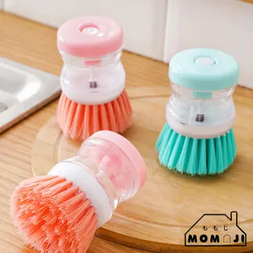 Kitchen Dish Cleaning Brushes Automatic Soap Liquid Adding Pot