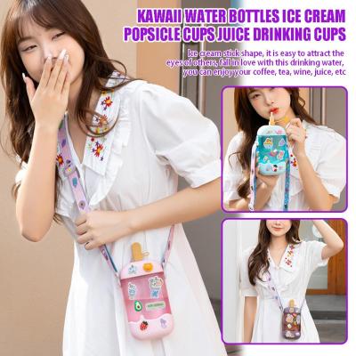 Barbie Pink Ice Cream Popsicle Cups Creative New Kawaii With Shoulder Strap And Straw Water Bottle L2T4