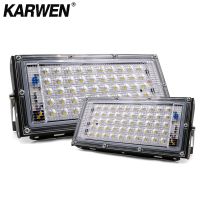 โคมไฟฟลัดไลท์ LED สะท้อนแสง50W 220V 240V ชิปฟลัดไลท์สี่เหลี่ยมสำหรับสวนโคมไฟติดกำแพงระเบียงกลางแจ้งกันน้ำ IP65